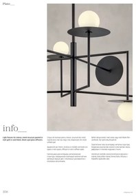 Redo 01-2734 - Luster na tyči PLATO 6xG9/10W/230V čierna