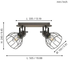 Eglo 98135 - Bodové svietidlo SAMBATELLO 2xE27/40W/230V