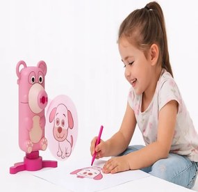 Detský projektor na kreslenie 3v1 ružový