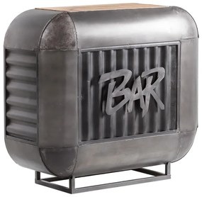 furniture-nabytek.cz - Barový jídelní stůl Bolton z kovu a manga, lakovaný, stříbrný – 112×50×105 cm