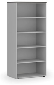 Kancelársky regál PRIMO GRAY, 1781 x 800 x 500 mm, sivá/wenge