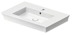 Duravit White Tulip - Umývadlo do nábytku s prepadom 750x490mm, 1 otvor na batériu, Push-Open ventil s keramickou krytkou, biela 2363750000