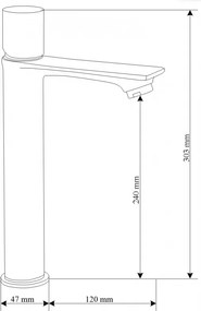 Mexen Royo One Vysoká Umývadlová batéria, biela, 72211-20