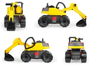 Lena Bager žltočierny Giga Trucks plast 80cm v krabici 70x35x29cm 02141