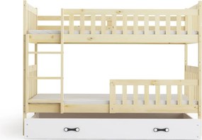 Poschodová posteľ KUBO 200x90 | borovica - biela