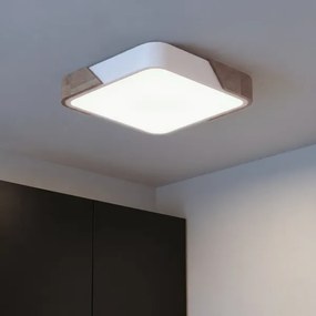 Brilagi - stmievateľné LED svietidlo PILANA LED/48W/230V dub/biela 42x42 cm + diaľkový ovládač