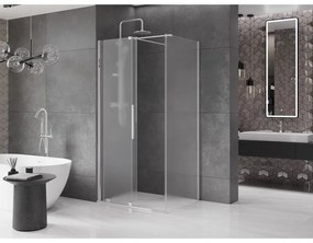 Mexen Velar, sprchový kút s posuvnými dverami 140 x 90 cm, 8mm sklo námraza, chrómová, 871-140-090-31-01