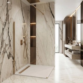 Rea Heaven, sprchová zástena Walk-in, 90 cm, zlatá matná, REA-K6685