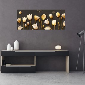 Obraz - Tulipány - abstraktné (120x50 cm)