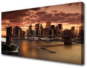 Obraz Canvas Mesto brooklynský most 140x70 cm