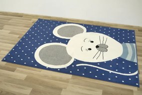 Detský koberec LUNA KIDS 534221/94955 - Myška, modrý