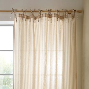 Béžový záves 140x183 cm Zanzibar Woven Stripe – Pineapple Elephant