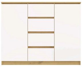 Komoda Malwa 2D4S 120 cm dub artisan/bílá