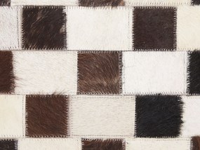Kožený koberec 140 x 200 cm béžová/hnedá KAYABEY Beliani