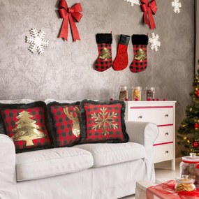 VIANOČNÁ PONOŽKA NA KRB ABBIE 50X25 CM ČERVENÁ