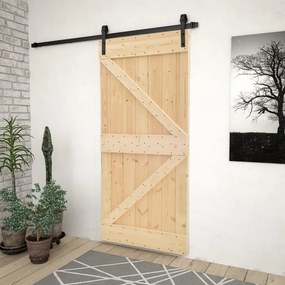 Posuvné dvere so sadou kovania 100x210 cm masívne borovicové drevo