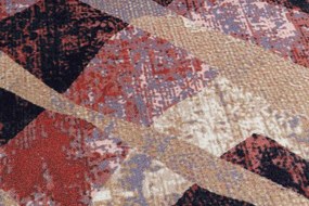 Protišmykový behúň DIGITAL - WEAVES Vlny, béžový / ružový