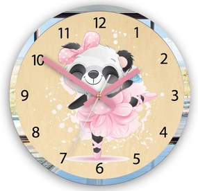Detské nástenné hodiny Mirro Panda 30 cm viacfarebné