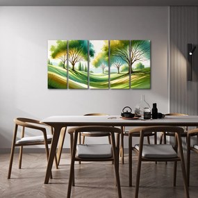 5-dielny obraz pokojný strom života