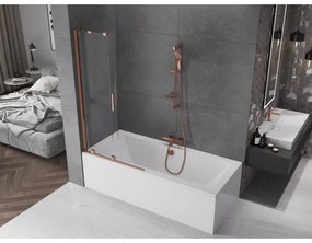 Mexen Velar, 2-krídlová posuvná vaňová zástena 90 x 150 cm, 8mm číre sklo, ružové zlato, 896-090-000-01-60