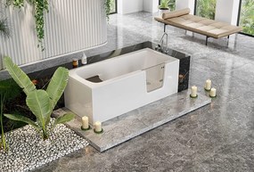 D‘Eluxe - VANE - Bezbariérová vaňa s dvierkami SENIOR AVO1470 140x70cm Biela - dvierka v pravo Bezbarérová vaňa s dvierkami biela Vaňa + Bočný Panel