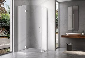 BPS-koupelny Päťuholníkový sprchový kút KZ10B 90x90 chróm/transparent - bez vaničky