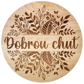 AMADEA Drevená otočná doštička s textom a listami, masívne drevo, 35 cm