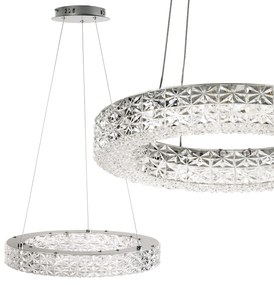 Toolight Toolight, LED stropné krištáľové svietidlo 40cm, 24W, 4000K, MS004-CP, chrómová, OSW-09614