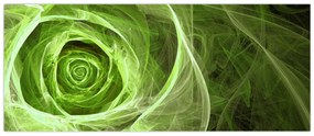 Obraz - Abstraktné ruže zelená (120x50 cm)
