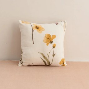 Obojstranná obliečka na vankúšik DUO SENSE WILDELLA 45x45 cm mikroplyš/flanel, krémový