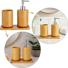 Sada kúpeľňových doplnkov Camel, oranžová/s chromovými prvkami