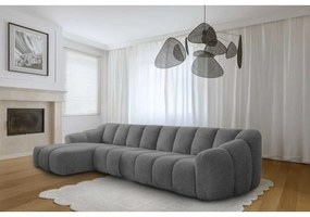 Sivá rohová pohovka (ľavý roh/s leňoškou) Shell – Miuform