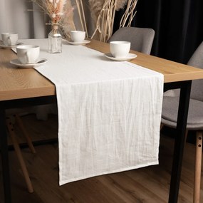 Biante Ľanový behúň na stôl LEN-015 Smotanový 35x180 cm