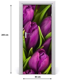 Fototapeta samolepiace fialové tulipány 85x205 cm
