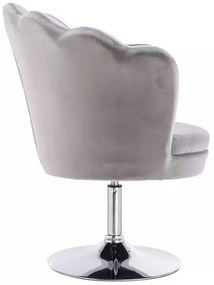 LuxuryForm DESIGN Kreslo FREY VELUR na striebornom tanieri - svetlo šedé