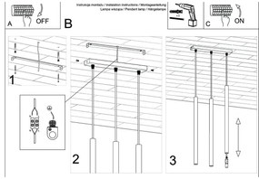 Sollux SL.1196 - Luster na lanku PASTELO 3xG9/8W/230V zlatá