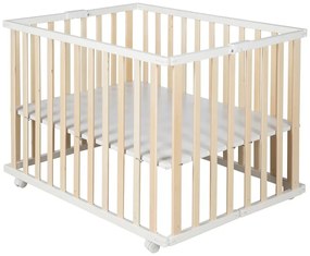 Detská ohrádka v bielo-prírodnej farbe 100x75 cm – Roba