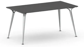 Kancelársky stôl PRIMO ALFA, sivostrieborná podnož, 1600 x 800 mm, grafitová