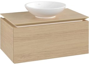 VILLEROY &amp; BOCH Legato závesná skrinka pod umývadlo na dosku (umývadlo v strede), 1 zásuvka, 800 x 500 x 380 mm, Nordic Oak, B56900VJ