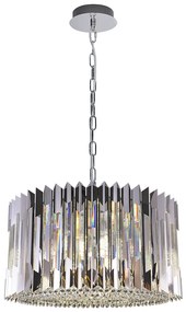 EUlight Luster Ritz, 1x krištáľové/chrómové kovové tienidlo, (fi 54cm), ch