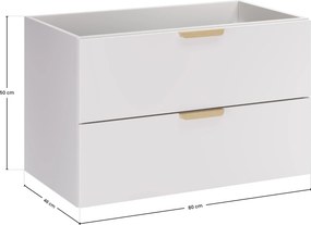Comad Kúpeľňová skrinka pod umývadlo Aster White 80 biela