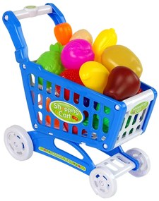 Lean Toys Modrá pokladňa s nákupným košíkom