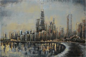 Nástenný kovový obraz Skyline - 120 * 80 * 4 cm