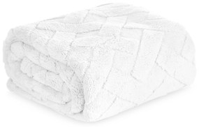 DEKA Z MIKROFLANELU CARO 170X210 CM BIELA