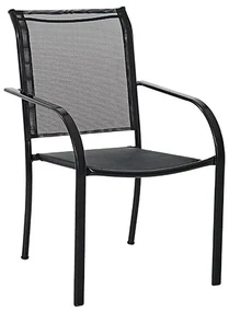 Sunfun Záhradná stolička Lea, 56 × 66 × 86 cm, oceľ, čierna