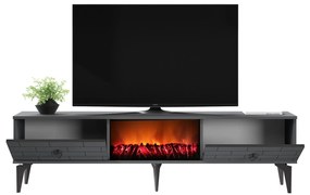 TV stolík/skrinka s krbom Bisena (antracit) . Vlastná spoľahlivá doprava až k Vám domov. 1095513