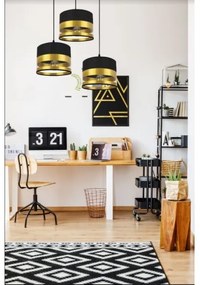 Luster na lanku MILO 3xE27/60W/230V zlatá/čierna