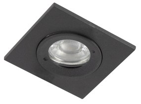 Sada 3 vstavaných bodových svetiel do kúpeľne čierny štvorcový IP44 - Xena