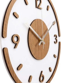 Moderné okrúhle nástenné hodiny – dubová a plexisklo | SENTOP IA-225-S-dub