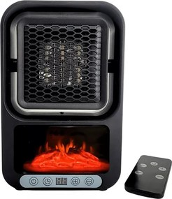 Teplovzdušný ventilátor s imitáciou ohňa a diaľkovým ovládačom